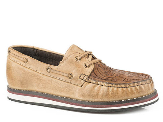Women's Roper Tan LEATHER 'FILLY' BOAT SHOES