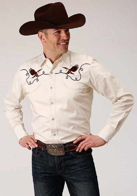 Men's Roper Eagle & Flag Embroidered Western Shirt