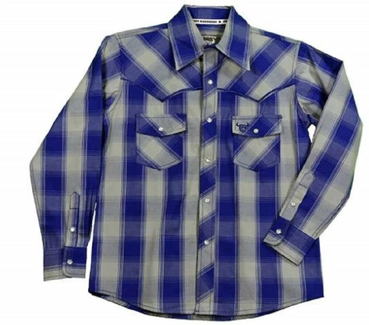 Cowboy Hardware Youth Boy's Blue & Gray Western Show Shirt