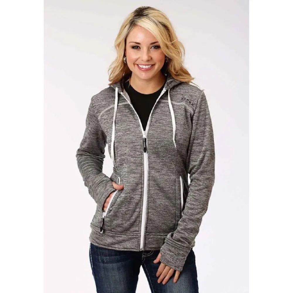 Roper Ladies Size Medium Grey Zip Up Hoodie