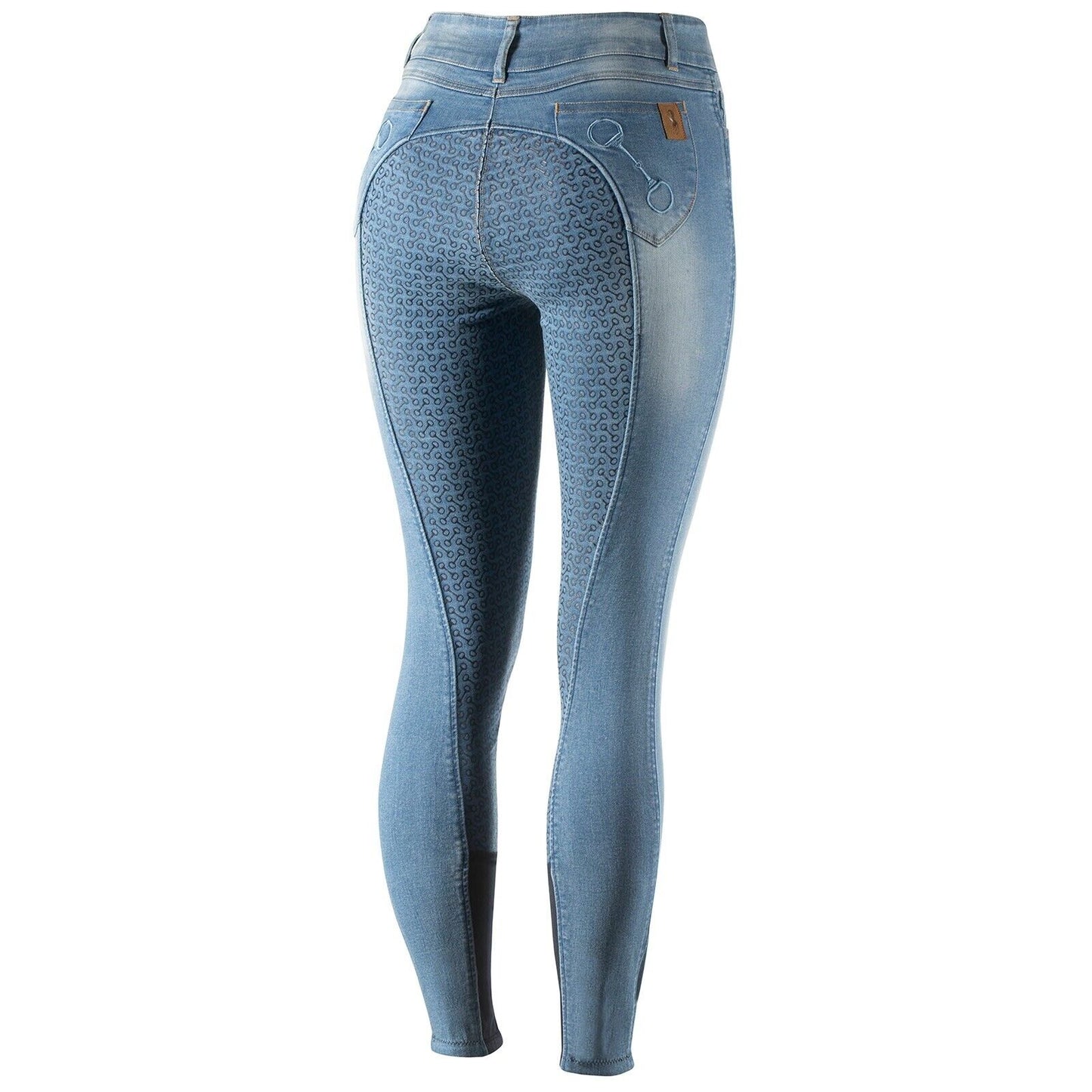 Women's Horze Light blue 'KAIA' DENIM FULL SEAT BREECHES