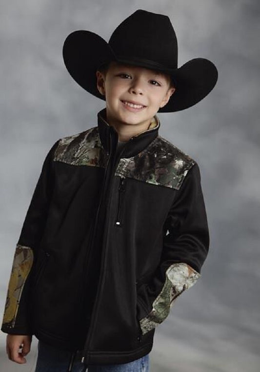 Boy's Roper Camo & Black Western Jacket, Size Medium