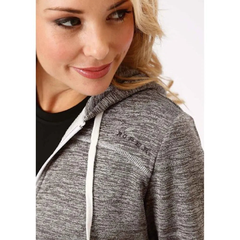 Roper Ladies Size Medium Grey Zip Up Hoodie