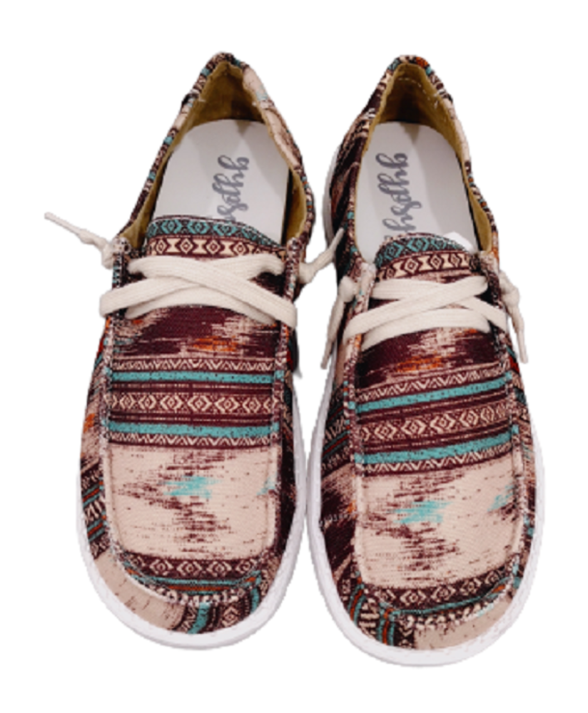 Women's Gypsy Jazz Brown & Turquoise 'HIP' Shoes