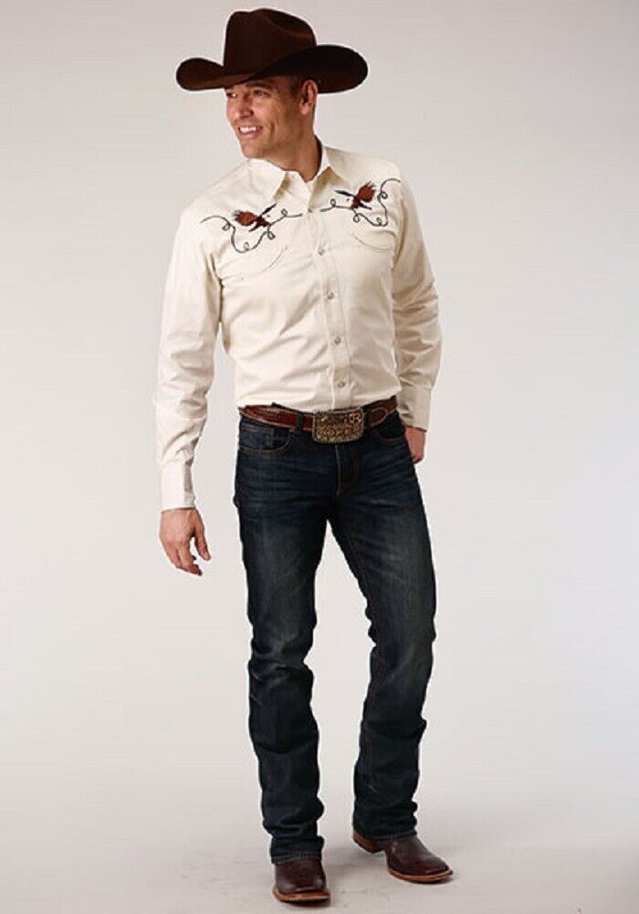 Men's Roper Eagle & Flag Embroidered Western Shirt