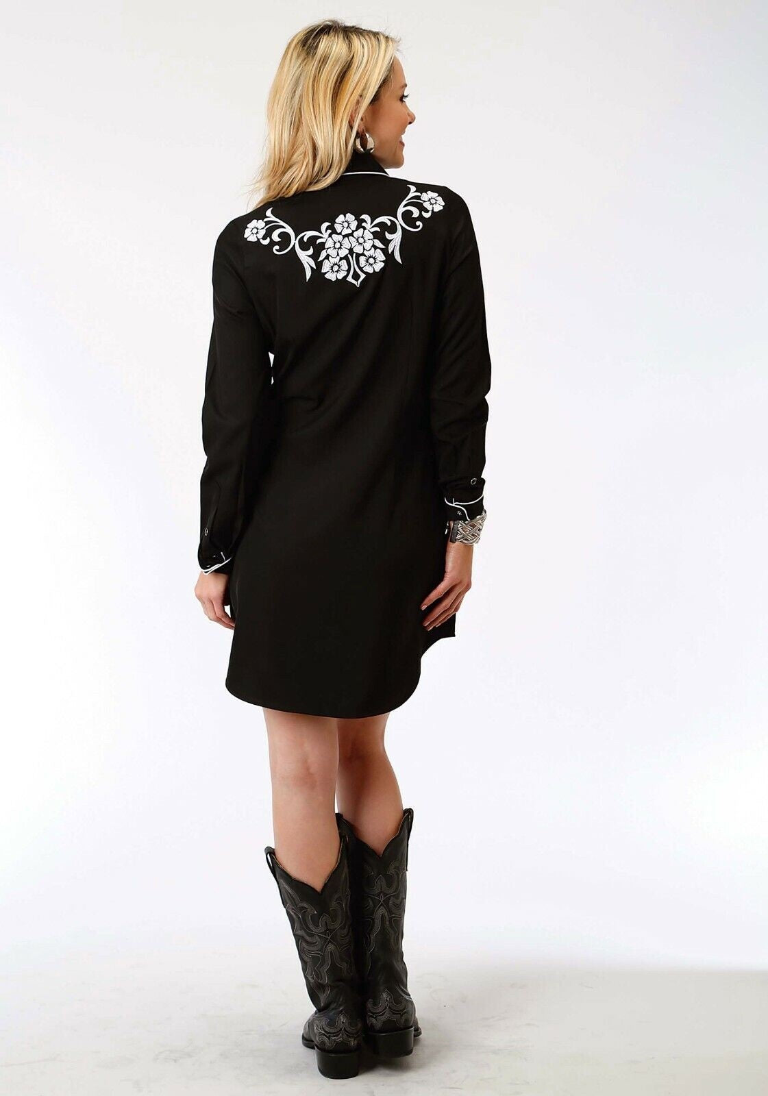 Women's Roper Black Western Shirt Dress Small Tack N More Women's Roper Black Western Shirt Dress Small Tack N More