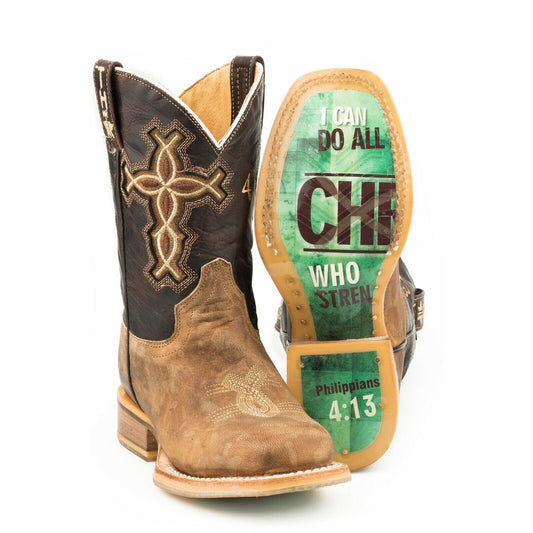 Youth kids Tin Haul 'I Believe' Cowboy Boots