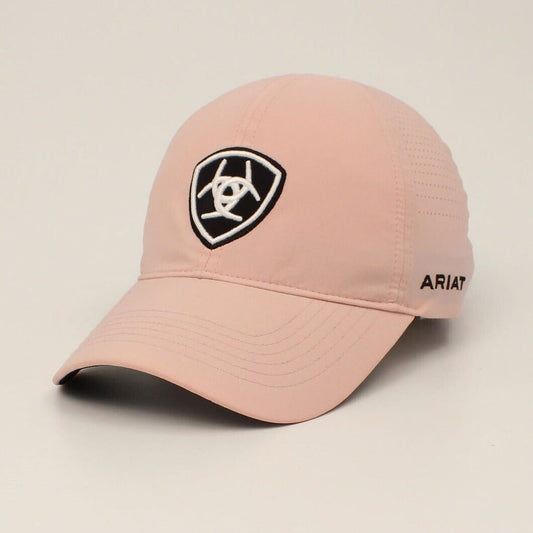 Women's Adjustable PINK ARIAT LOGO BASEBALL CAP HAT w/ Ponytail opening