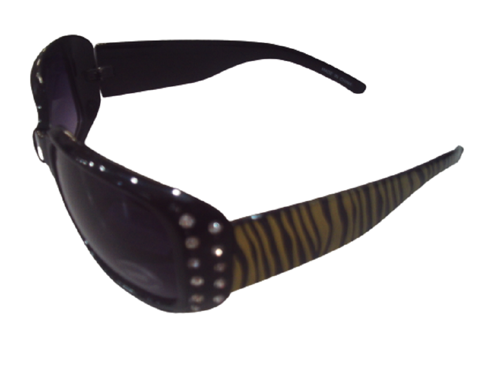 Fashion Sunglasses w/ Crystal rhinestones Zebra frames