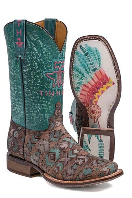 Women's Tin Haul Painted Warrior Western Cowboy Boots