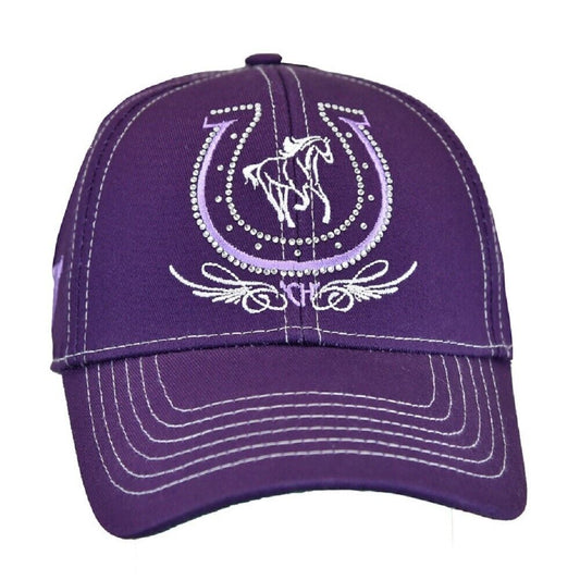 Girl's Cowgirl Hardware Purple HORSESHOE HORSE RHINESTONE HAT