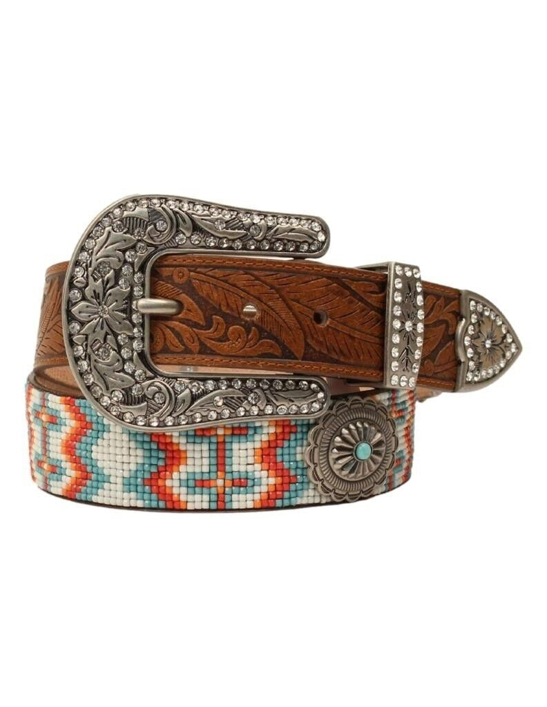 Women's Angel Ranch SOUTHWESTERN BELT w/ Beads Conchos Buckle