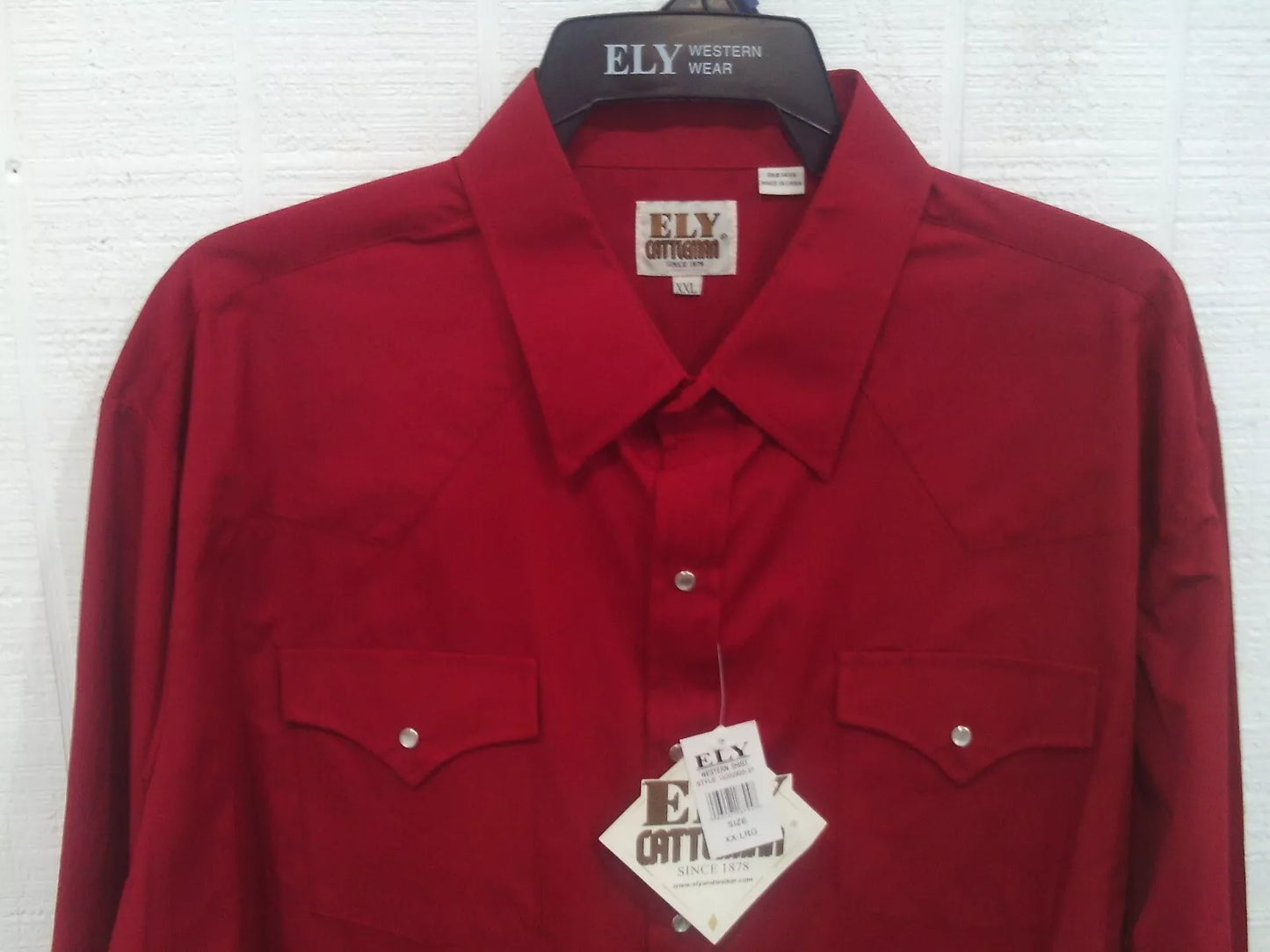 Ely Cattleman Cranberry Red Western Shirt