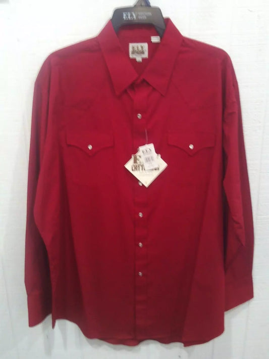 Ely Cattleman Cranberry Red Western Shirt