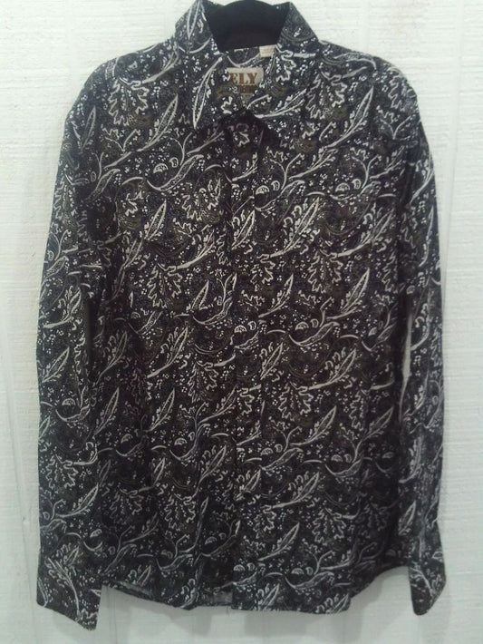 Ely Cattleman Boy's Black Cream Green PAISLEY WESTERN SHOW SHIRT