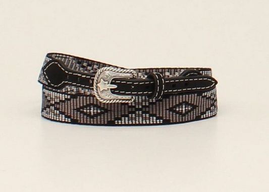 Twister Gray & black DIAMOND HAT BAND w/ Silver buckle Leather tabs Cowboy hat