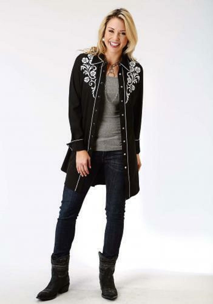 Women's Roper Black Western Shirt Dress Small