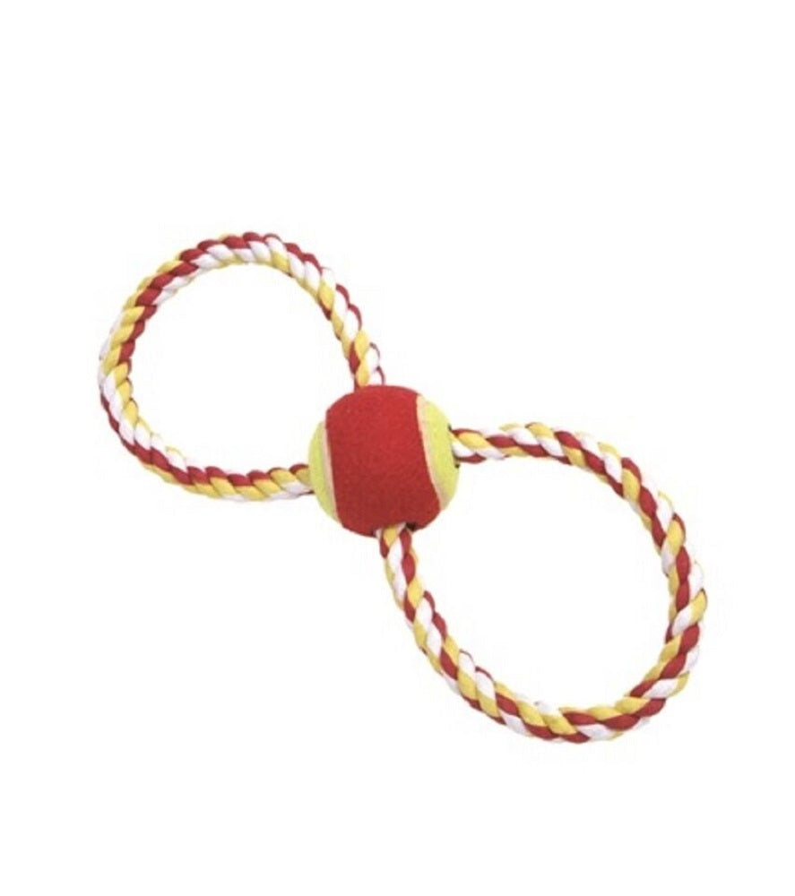 Rascals 12" FIGURE 8 TUG ROPE w/ BALL DOG PLAY TOY