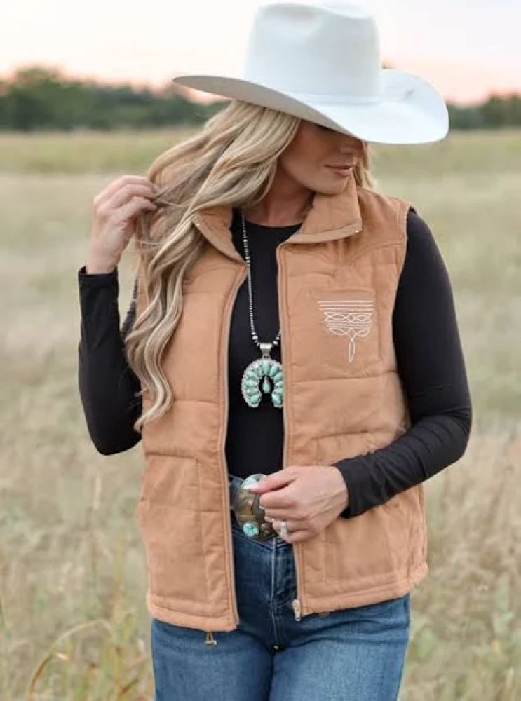 Lucky & Blessed Aztec Lined Boot Stich Vest Color Choice