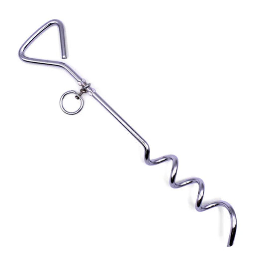 Valhoma Dog Tie Out Spiral Stake w/ Rotating Ring