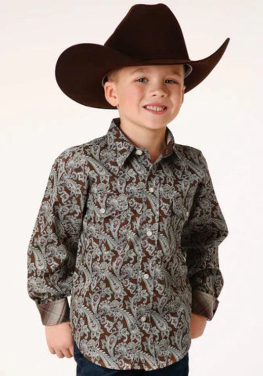 Boy's Roper Pine Paisley Western Shirt