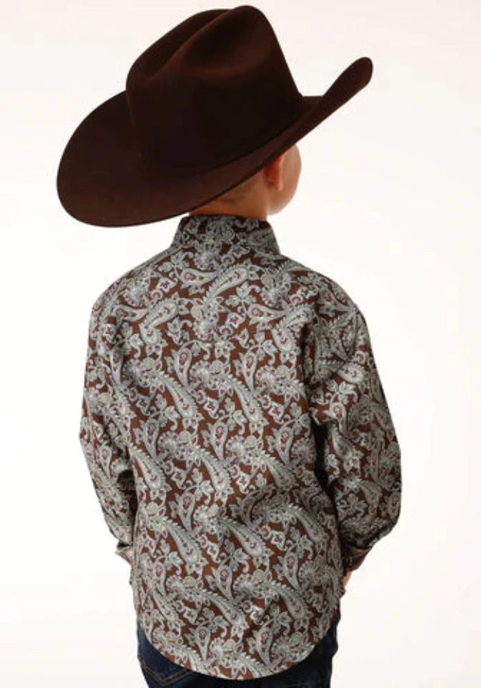 Roper Boy's Pine Paisley Western Snap Up Western Shirt