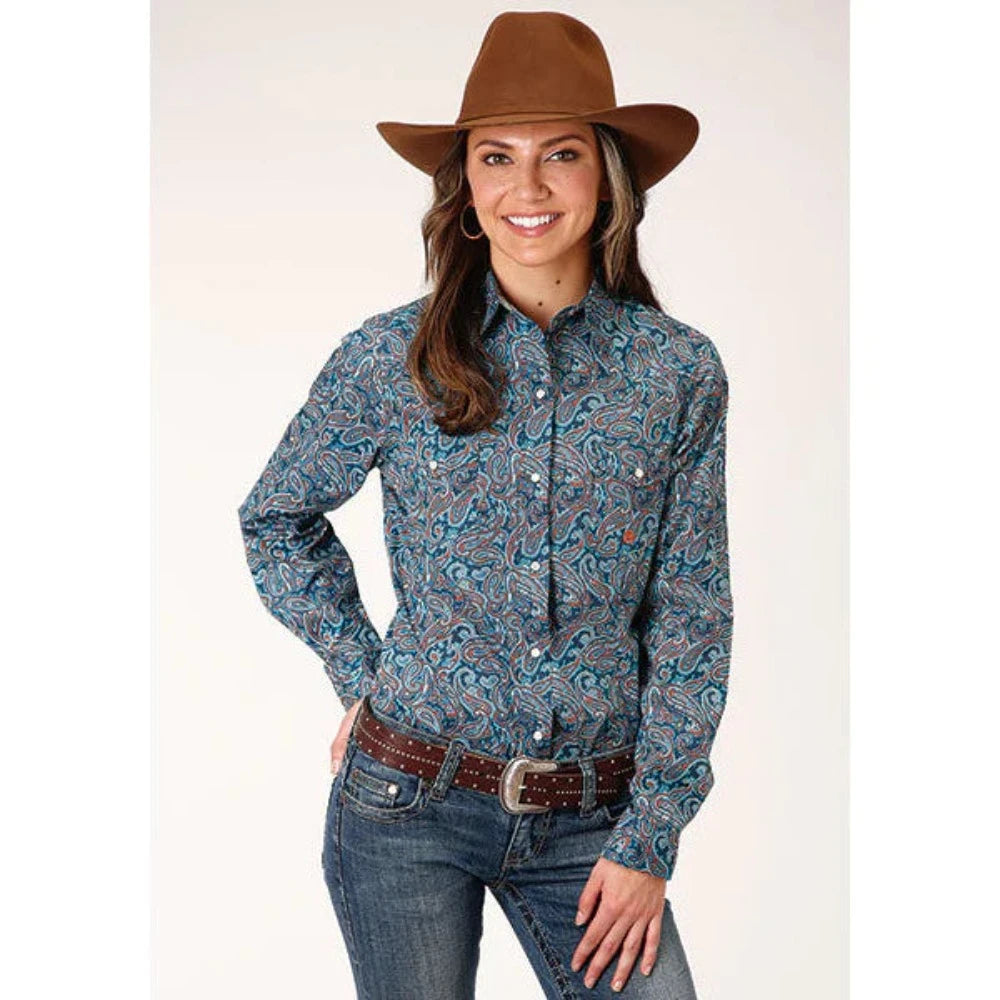 Women's Roper Blue Canyon Paisley Western Shirt