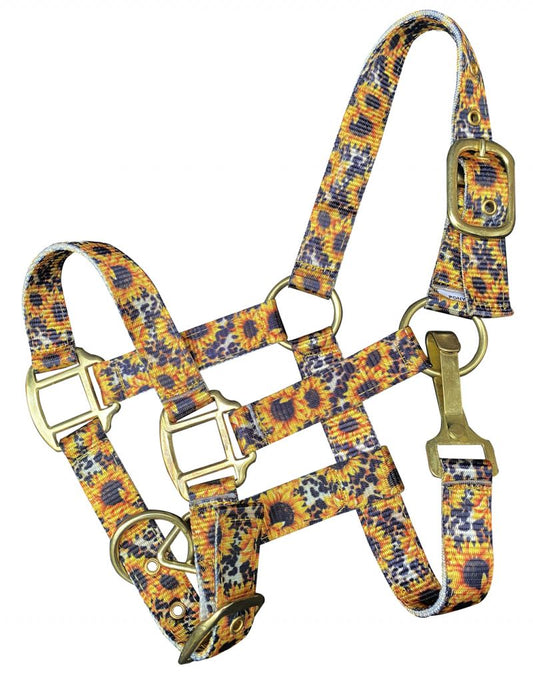 Pony Sunflower & Cheetah Print Nylon Halter