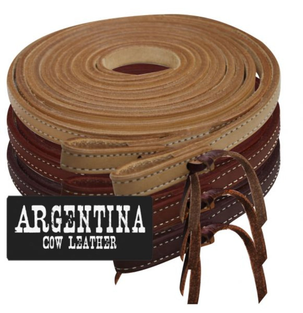 8' Argentina Cowhide Leather Split Reins