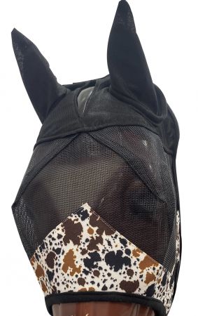 Cow Print Fly Mask with Ears