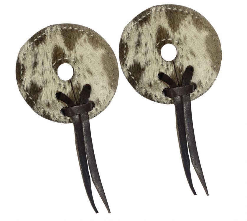 Hair-on Cowhide Leather Bit Guards