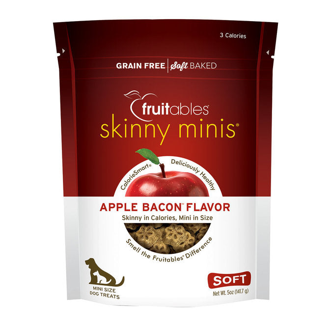 Fruitables Skinny Minis Dog Treats Apple Bacon Flavor 6oz