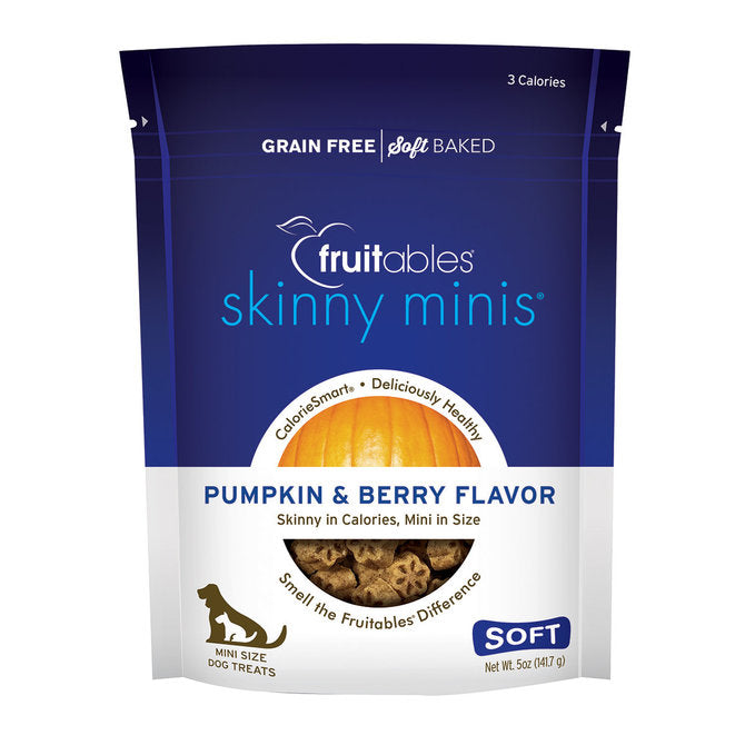 fruitables SKINNY MINIS HEALTHY DOG TREATS 5 oz. Pumpkin Berry flavor Soft treat