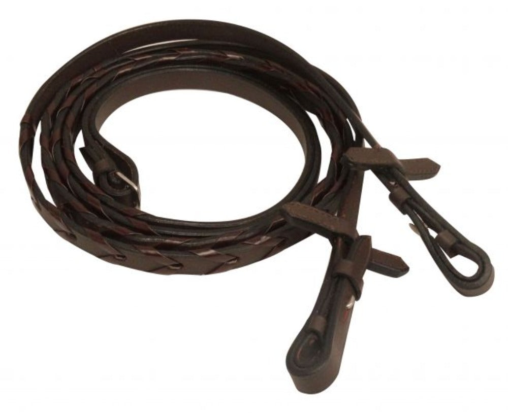 Laced Leather English Reins w/ Sewn rein stoppers