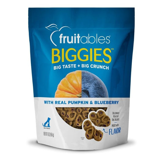 Fruitables Biggies Dog Treats Pumpkin & Blueb 16 oz