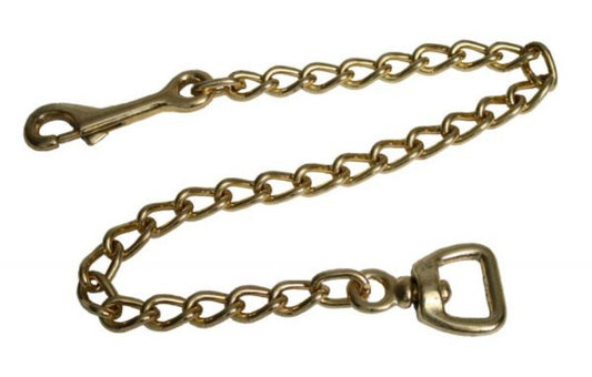 Shiloh Tack 1" x 20" BRASS LEAD CHAIN with Swivel & Slide spring snap