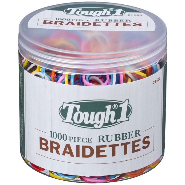 1000 pc. TOUGH-1 RUBBER BRAIDETTES BANDS Multicolor pack