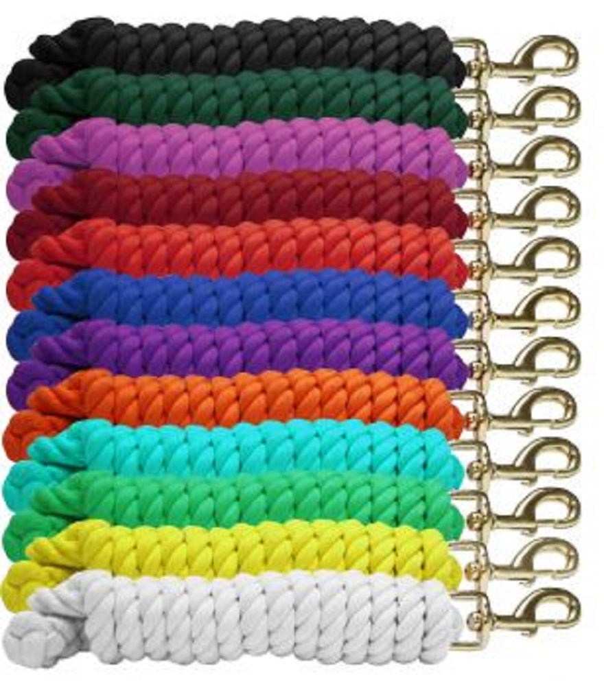 Pretty Lead Ropes 10' Soft Cotton Lead Rope w/ Brass Snap – Tack N More