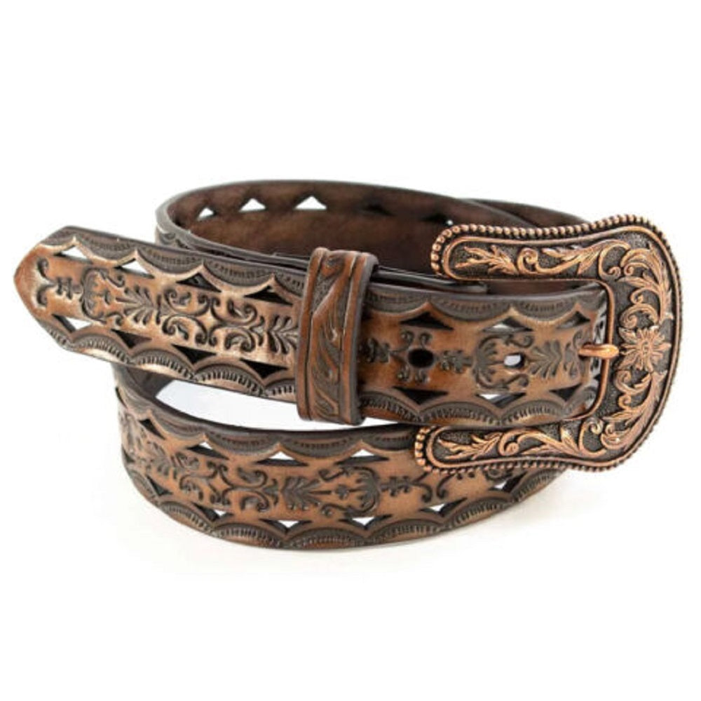 Women's Ariat Brown Leather Cut-Out Belt
