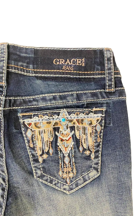 Girl's Grace in La Leopard Eagle Boot Cut Jeans