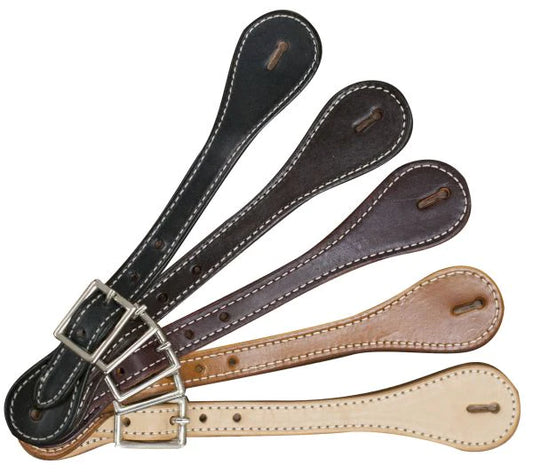 Leather Spur Straps with nickel plated buckle.