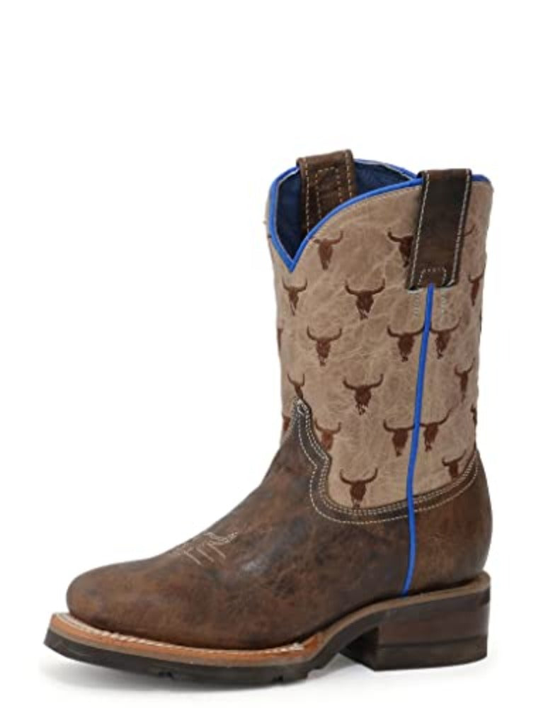 Kids Roper Steer Head Square Toe Cowboy Boot – Tack N More