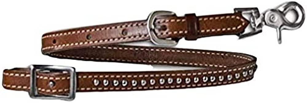 Double Stitched Studded Leather Wither Strap
