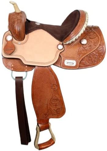 Double T Barrel Saddle with Flex Tree & Floral Tooling Choice of Size!