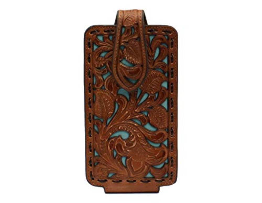 Turquoise Floral Tooled Phone Case