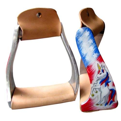 Red White and Blue Unicorn Pony/Youth Stirrups