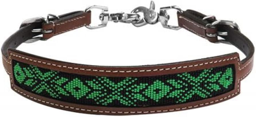 Leather Wither Strap with Beaded Inlay Choice of Color