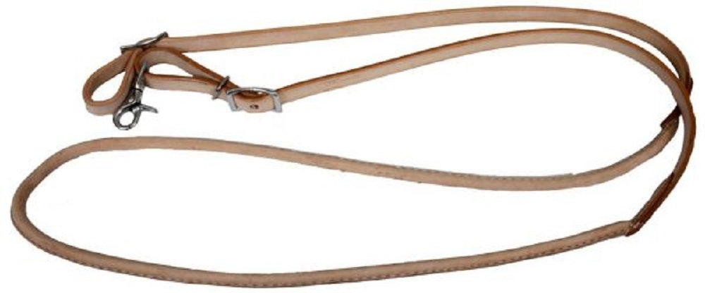 7' Leather Rolled Middle Roping Reins, Lt or Med