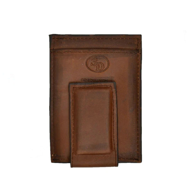 3D Belt Company Brown Leather Money Clip