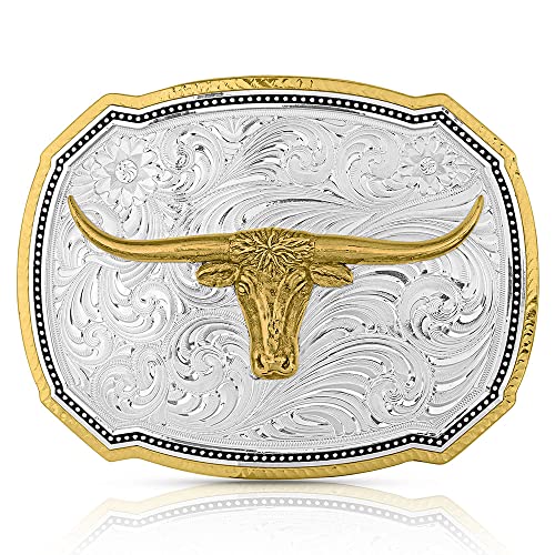 Montana Silversmiths Long Horn Belt Buckle